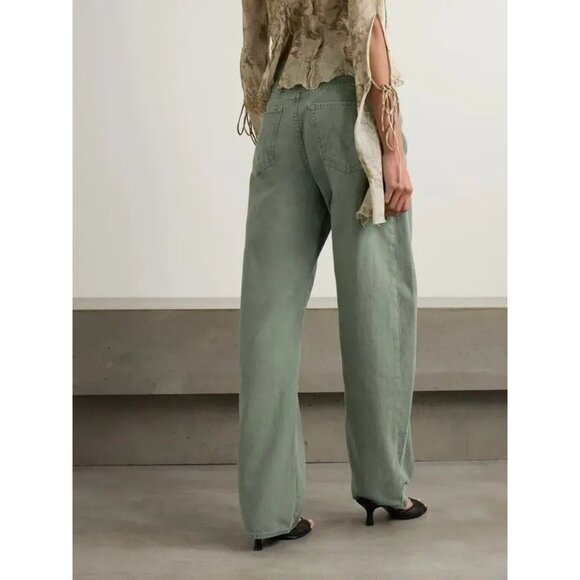 Mother The Full Pipe Skimp High-Rise Jeans In Green - Picture 3 of 5